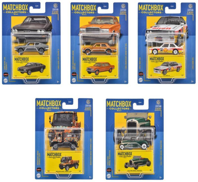 画像: 【2024 MATCHBOX COLLECTORS【"Y"アソート 8個入り】1969 アウディ 100 クーペ S/1980 メルセデス・ベンツ 450 SEL/1993 BMW M3/メルセデス・ベンツ ウニモグ U300/1932 フォード モデル ロードスター