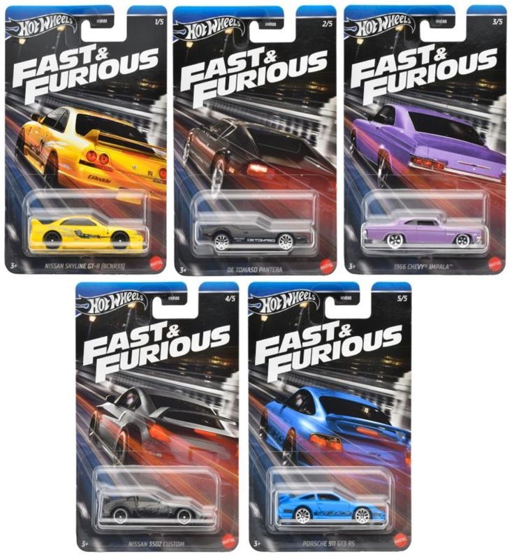 画像: 【仮予約】PRE-ORDER - 2024 HW FAST & FURIOUS 【ワイルド・スピード テーマ Gアソート　10個入り】日産 スカイライン GT-R (BCNR33)/デ・トマソ パンテーラ/1966 シェビー インパラ/日産 350Z カスタム/ポルシェ 911 GT3 RS(2024年9月下旬入荷予定)(ショートした場合は先着順となります）