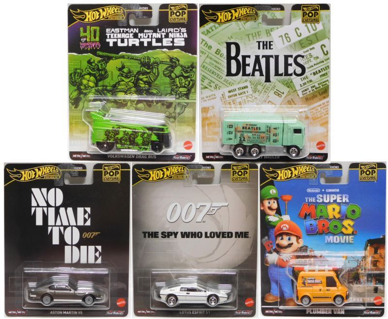 画像1: 【US版】2024 POP CULTURE【Dアソート 5種セット】VW DRAG BUS/HIWAY HAULER/ASTON MARTIN V8/LOTUS ESPRIT S1/MARIO PLUMBER VAN