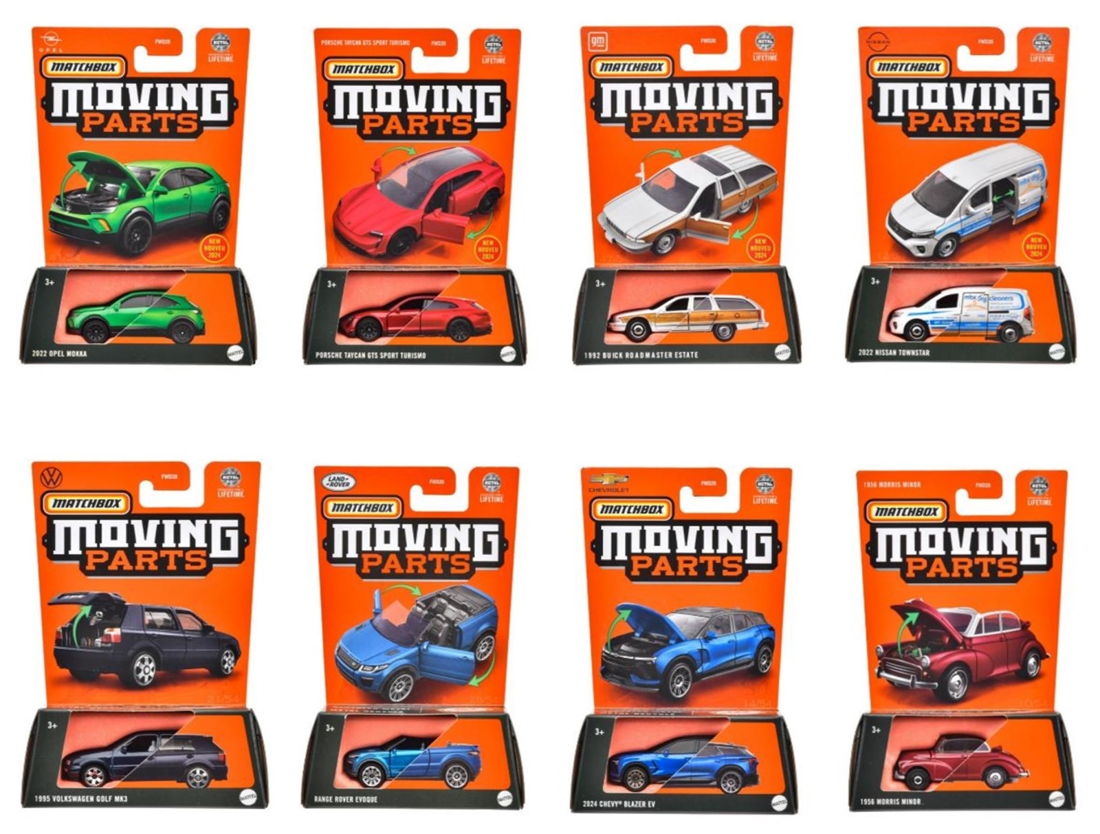 画像: 【仮予約】PRE-ORDER - 【2024 MATCHBOX MOVING PARTS　"Q"アソート 8個入り】2022 オペル モッカ/ポルシェ タイカン GTS スポーツ ツーリスモ/1992 ビュイック ロードマスター エステート/2022 日産タウンスター/1995 フォルクワーゲン ゴルフ MK3/レンジローバー イヴォーク/2024 シェビー　ブレイザー EV/1956 モーリス マイナー(2024年10月下旬入荷予定）