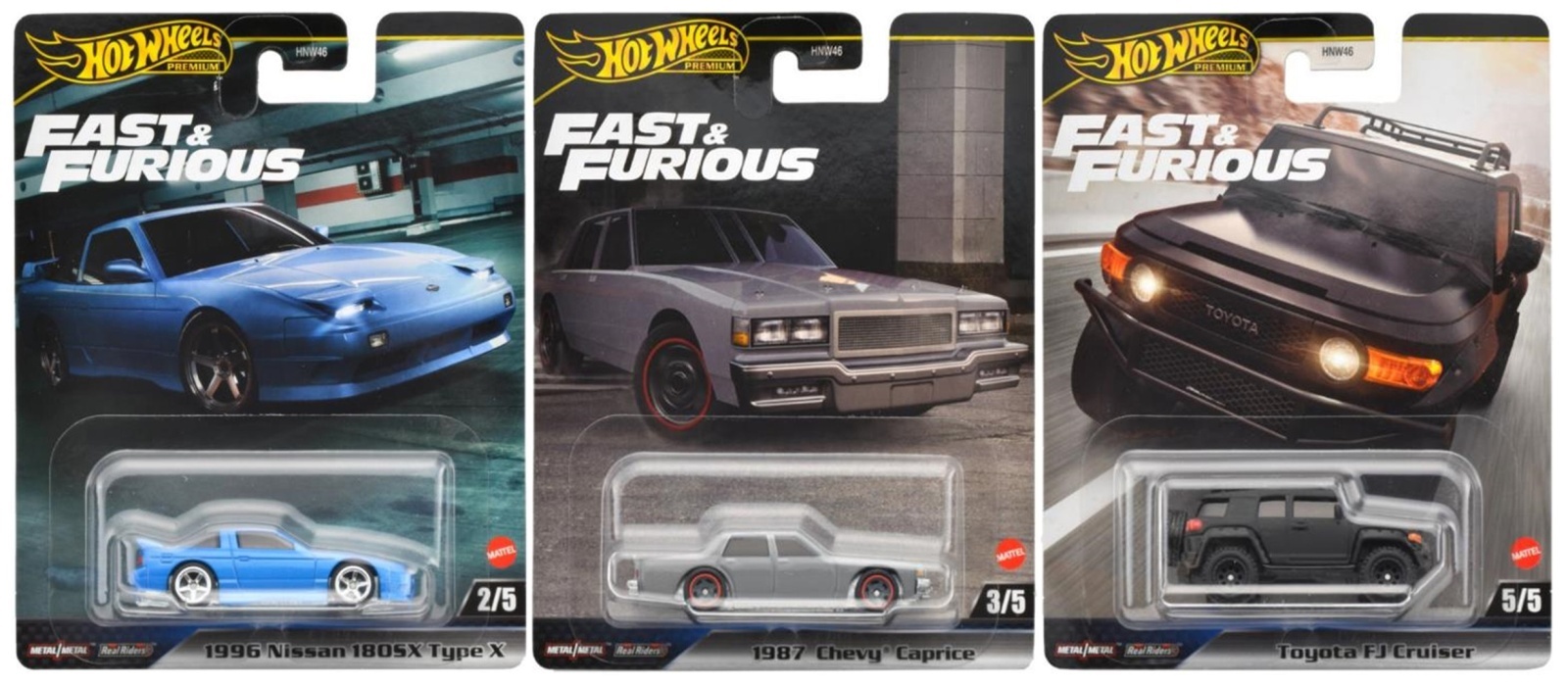 画像: 【仮予約】PRE-ORDER - 2024 HW FAST & FURIOUS (ワイルド・スピード) 【Dアソート5種セット】1996 日産 180SX タイプX/1987 シェビー カプリス/トヨタ FJ クルーザー/2018 ベントレー コンチネンタル GT3/フォード F-150 SVT ライトニング(2024年10月下旬入荷予定）