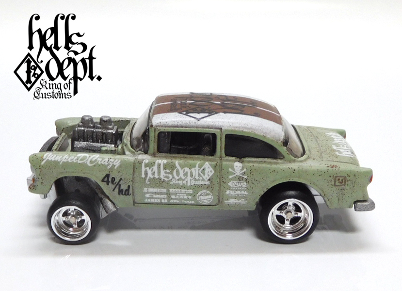 画像: HELLS DEPT 2024 - カツヌマ製作所 【'55 CHEVY BEL AIR GASSER (カスタム完成品）】RUST LT.OLIVE/RR （送料サービス適用外）