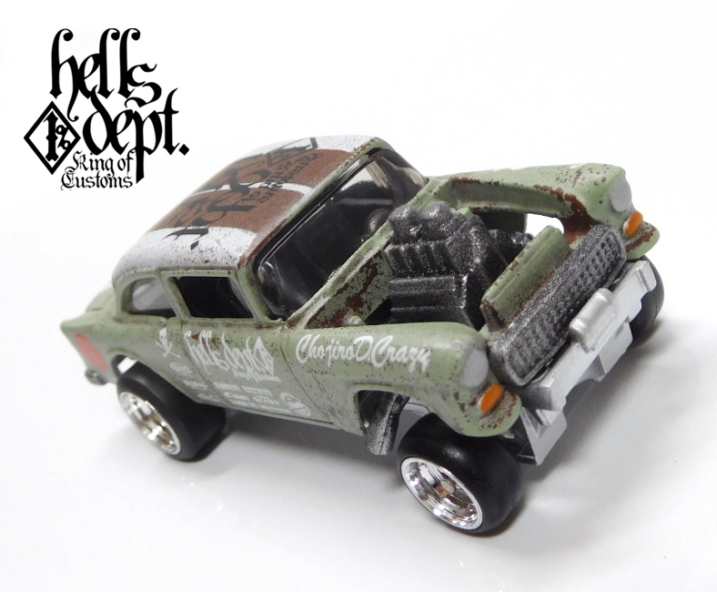 画像: HELLS DEPT 2024 - カツヌマ製作所 【'55 CHEVY BEL AIR GASSER (カスタム完成品）】RUST LT.OLIVE/RR （送料サービス適用外）