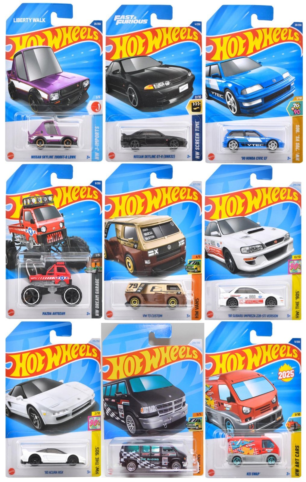 画像1: 【仮予約】PRE-ORDER - 【 HOT WHEELS ベーシック 9種セット(国内流通版/裏面日本語)】(2025年1月初旬入荷予定）