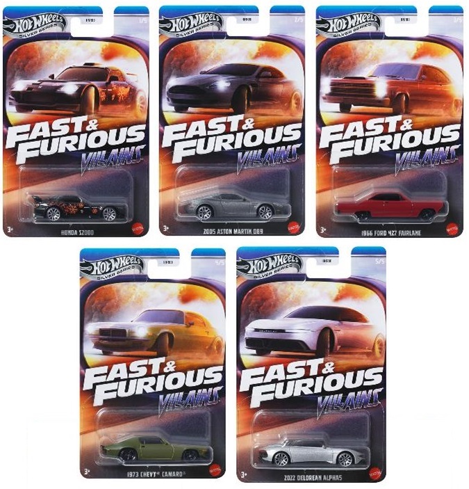 画像: 【仮予約】PRE-ORDER - 2025 HW FAST & FURIOUS 【ワイルド・スピード テーマ Jアソート - ヴィランズ 5種セット】ホンダ S2000/2005 アストンマーティン DB9/1966 フォード 427 フェアレーン/1973 シェビー カマロ/2022 デロリアン アルファ5(2025年3月中旬入荷予定）(ショートした場合は先着順となります）