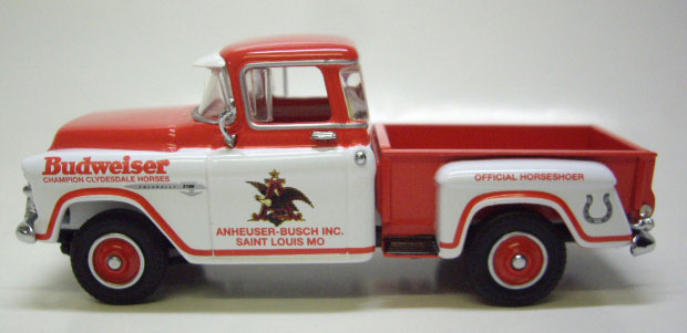 画像: 2001 MATCHBOX - 1/43 MODELS OF YESTERYEAR【1955 CHEVY 3100 "BUDWEISER" PICK UP TRUCK】 WHITE-RED/RR (証明書付き）　