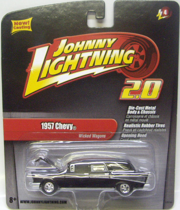 画像: JOHNNY LIGHTNING 2.0  R4 【"WICKED WAGONS" 1957 CHEVY】 BLACK